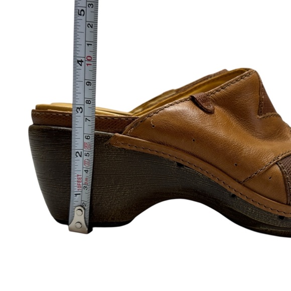 Clark’s Unstructured Leather colorblock chunky clogs mules shoes Women’s 8 boho - Picture 14 of 15